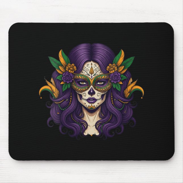 Womens Mardi Gras Costume Women Sugar Skull Carniv Mouse Mat (Front)