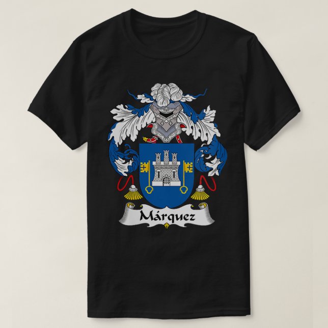 Womens Marquez Coat of Arms  Family Crest VNeck  T-Shirt (Design Front)