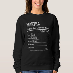 Womens Martha Nutritional Facts Serving Size Calo Sweatshirt