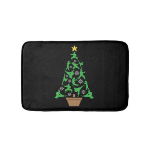 Women's Martial Arts - Girls Karate Christmas Tree Bath Mat
