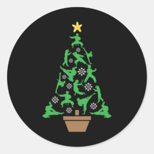 Women's Martial Arts - Girls Karate Christmas Tree Classic Round Sticker