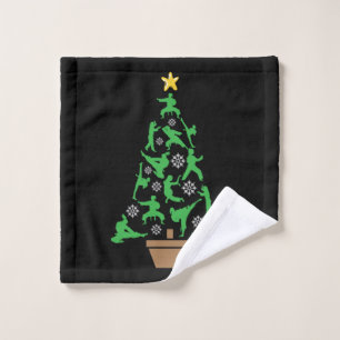Women's Martial Arts - Girls Karate Christmas Tree Wash Cloth