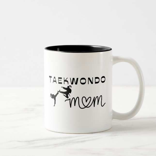 Women's Martial Arts Sport Funny Taekwondo Mum Two-Tone Coffee Mug (Right)