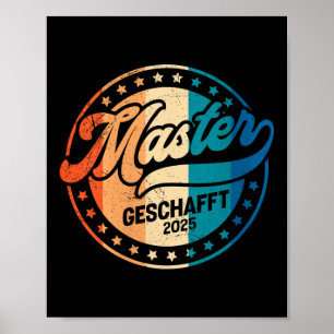 Womens Master Achieved Funny Masters Degree 2025 V Poster
