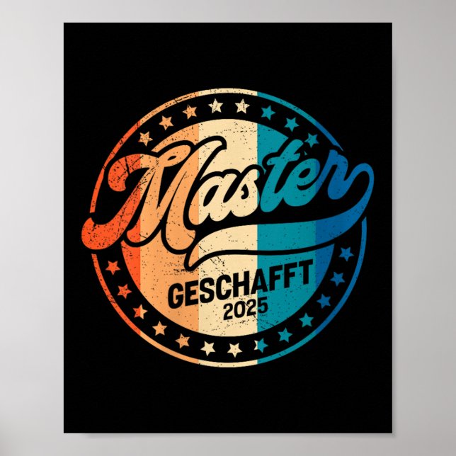 Womens Master Achieved Funny Masters Degree 2025 V Poster (Front)