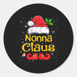 Womens Matching Family Christmas Santa Hat Xmas Fu Classic Round Sticker