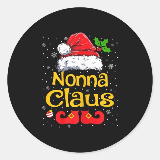 Womens Matching Family Christmas Santa Hat Xmas Fu Classic Round Sticker (Front)