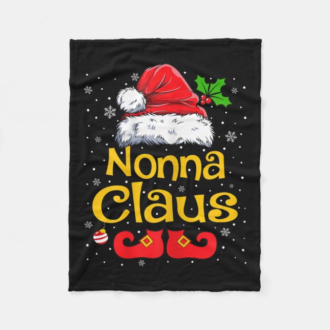 Womens Matching Family Christmas Santa Hat Xmas Fu Fleece Blanket (Front)