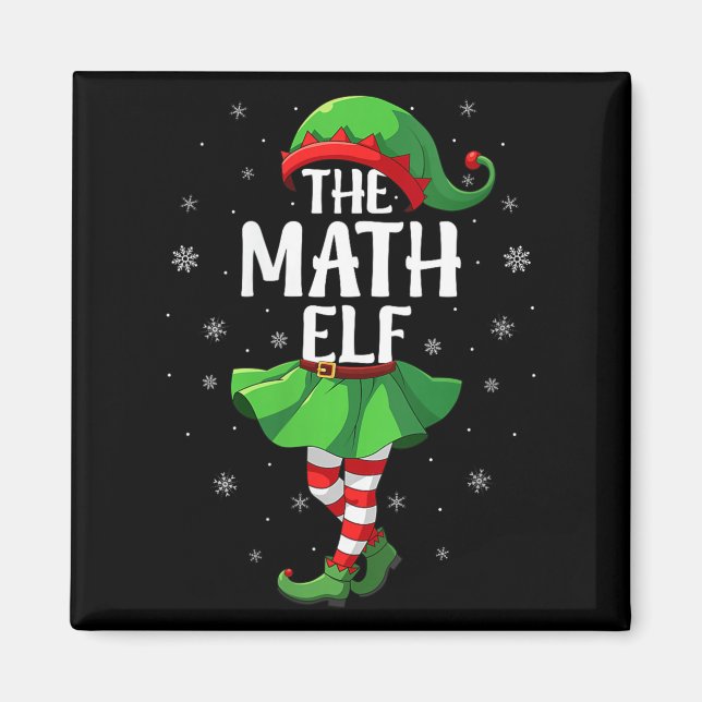 Womens Math Elf Christmas Girls Women Elf Squad Xm Magnet (Front)