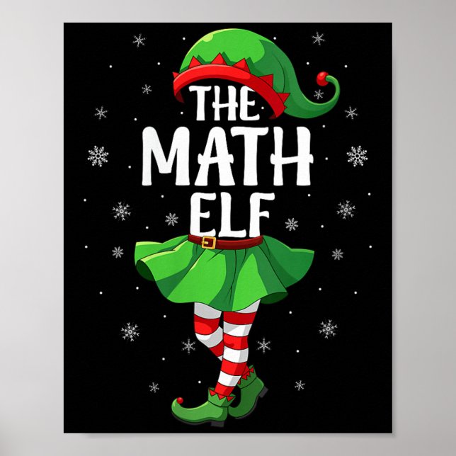 Womens Math Elf Christmas Girls Women Elf Squad Xm Poster (Front)