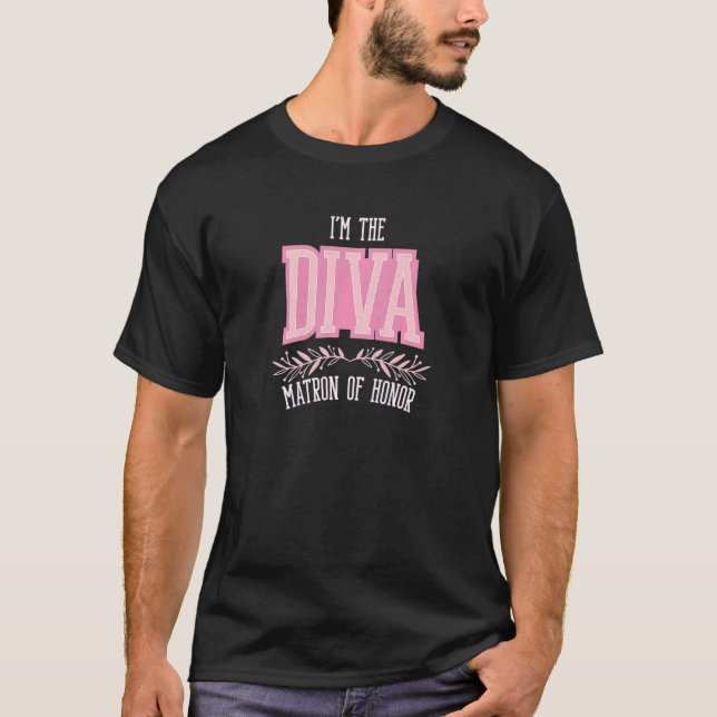 Womens  Matron of Honour Diva Matching Bachelorett T-Shirt (Front)
