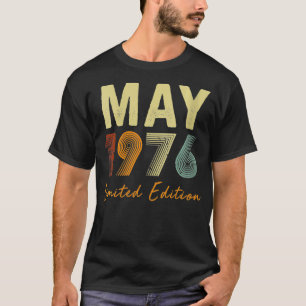 Womens May 1976 Limited Edition Retro 45 Years Old T-Shirt