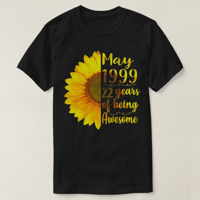 Womens May 1999 22 Years Of Being Awesome 22nd Bir T-Shirt (Design Front)