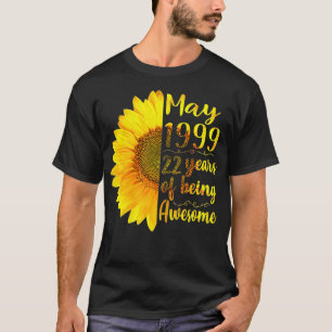Womens May 1999 22 Years Of Being Awesome 22nd Bir T-Shirt