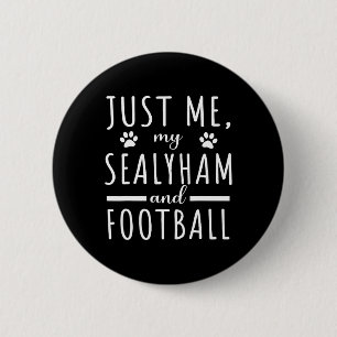 Womens Me My Sealyham And Football Mum Funny Dog L 6 Cm Round Badge