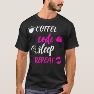 Womens Medical Coder Coffee Code Repeat  T-Shirt