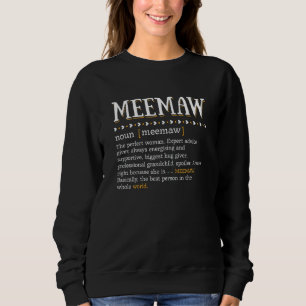 Womens  Meemaw Definition Cute Mum Grandma Motheru Sweatshirt
