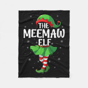 Womens Meemaw Elf Christmas Girls Women Elf Squad  Fleece Blanket