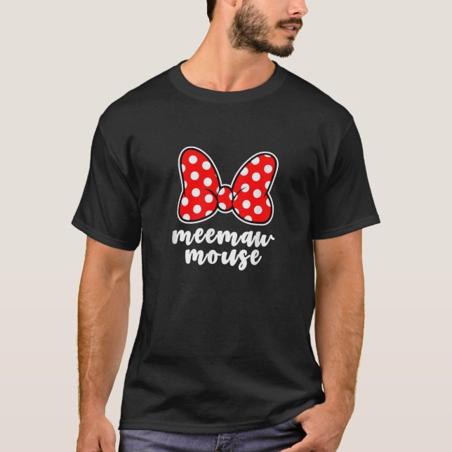 Womens Meemaw Mouse Family Vacation Bow  T-Shirt (Front)
