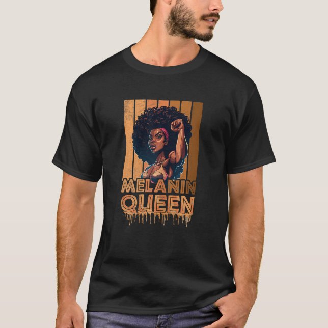 Womens Melanin Queen Quote for a Black Girl T-Shirt (Front)