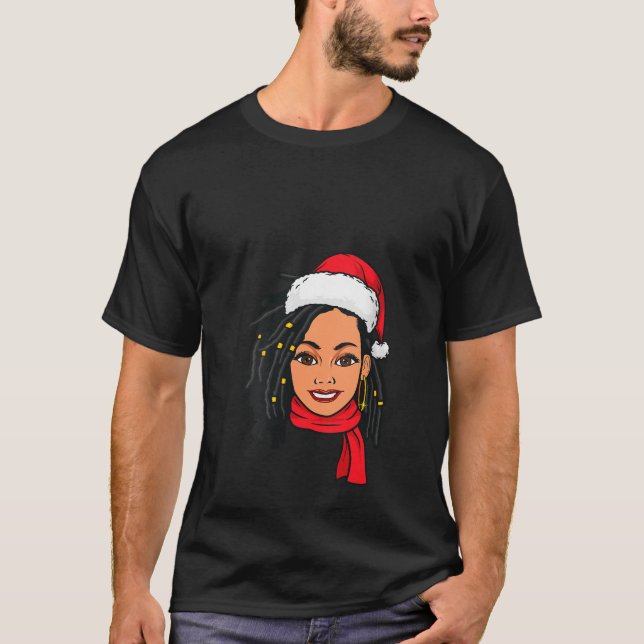 Womens Melanin Women Black Girl Christmas Magic Fu T-Shirt (Front)