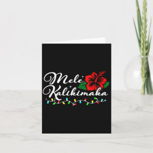 Womens Mele Kalikimaka Hibiscus Flower Hawaii Chri Card