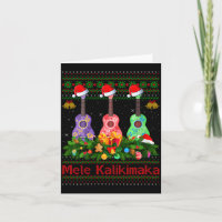 Womens Mele Kalikimaka Ukulele Guitar Ugly Xmas Sw
