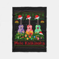Womens Mele Kalikimaka Ukulele Guitar Ugly Xmas Sw