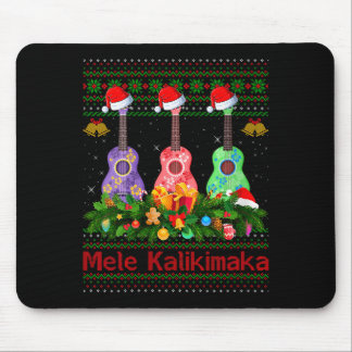 Womens Mele Kalikimaka Ukulele Guitar Ugly Xmas Sw Mouse Mat