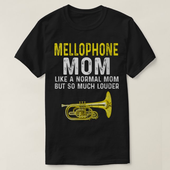 Womens Mellophone Mum Marching Band VNeck  T-Shirt (Design Front)