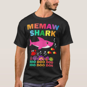Womens Memaw Shark Shirt Matching Family Mother's