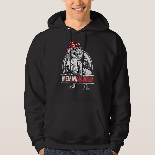Womens Memawsaurus Rex Dinosaur  Memaw Saurus Moth Hoodie (Front)