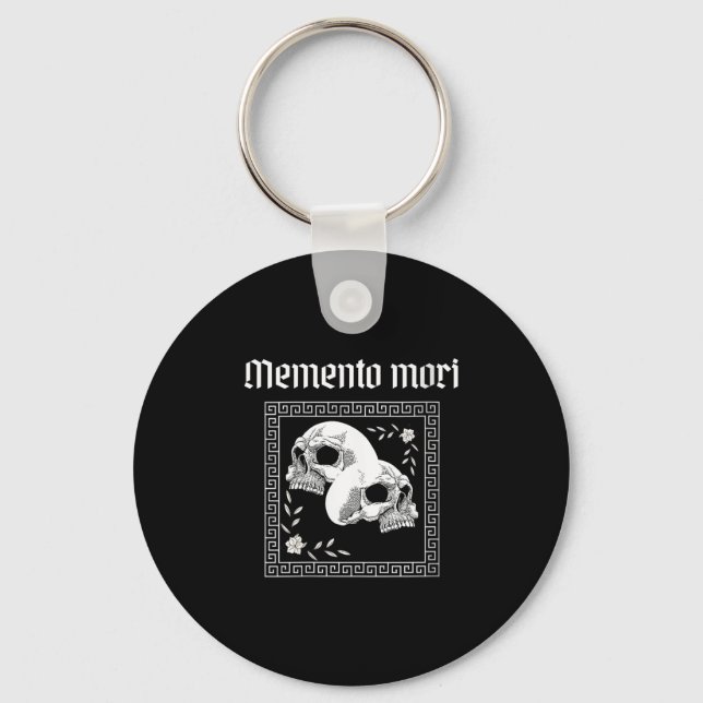 Womens Memento Mori Skull Stoic Philosophy Men Wom Key Ring (Front)