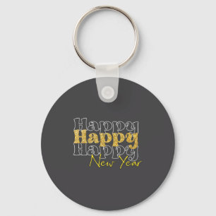 Womens Men New Years Eve Party Supplies Happy New Key Ring