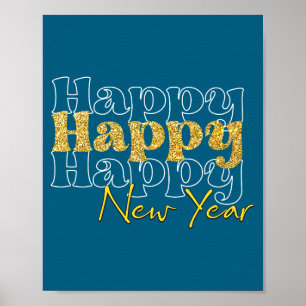 Womens Men New Years Eve Party Supplies Happy New Poster
