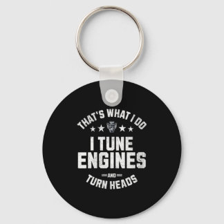 Womens Mens Funny I Tune Engines Mechanic Engineer Key Ring