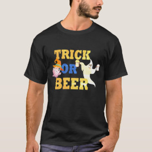 Womens, Mens Trick Or Beer Halloween Beer Drinkers T-Shirt