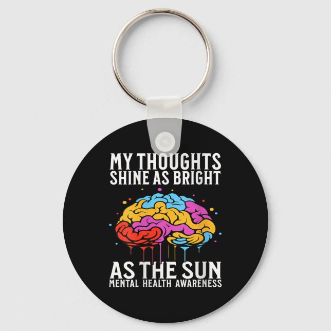Womens Mental Health Awareness Gifts Brain Mental  Key Ring (Front)