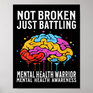 Womens Mental Health Awareness Gifts Brain Mental  Poster