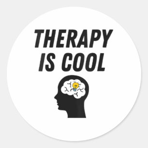 Womens Mental Health Awareness Shirt Therapy Is Co Classic Round Sticker