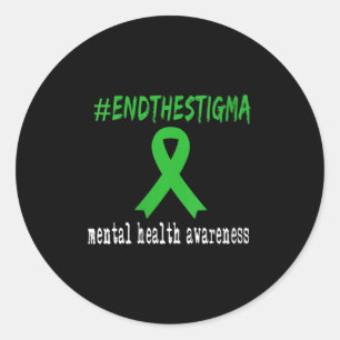 Womens Mental Health Awareness V-neck _2 Classic Round Sticker