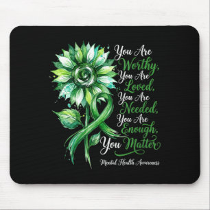 Women's mental health sunflower support awareness mouse mat