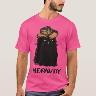 Womens Meowdy Black cas for women Meow and Howdy M T-Shirt