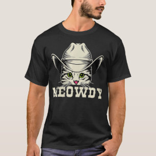 Womens Meowdy Meow Howdy Cowboy  Funny Cat Lover V T-Shirt