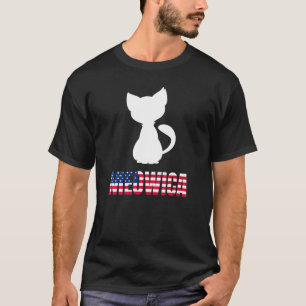 Womens Meowica Cat American Flag Patriotic T-Shirt