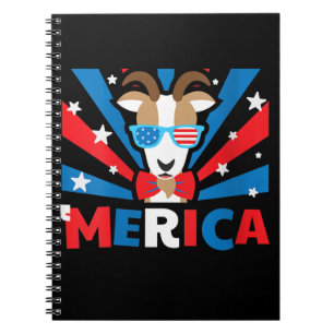 Womens Merica Goat Notebook