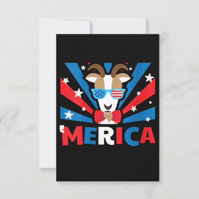 Womens Merica Goat RSVP Card (Front)
