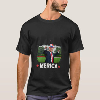 Womens Merica Trump 4th Of July Daddys Home Funny T-Shirt