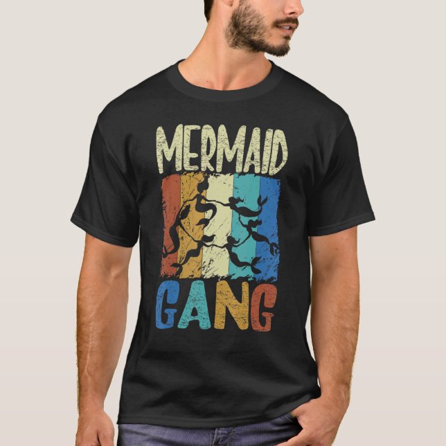 Womens Mermaid Gang Fun Birthday Squad For Girls M T-Shirt (Front)