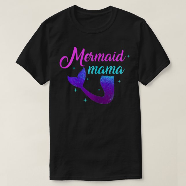 Womens Mermaid Mama Funny Siren Mummy Mother Sea O T-Shirt (Design Front)